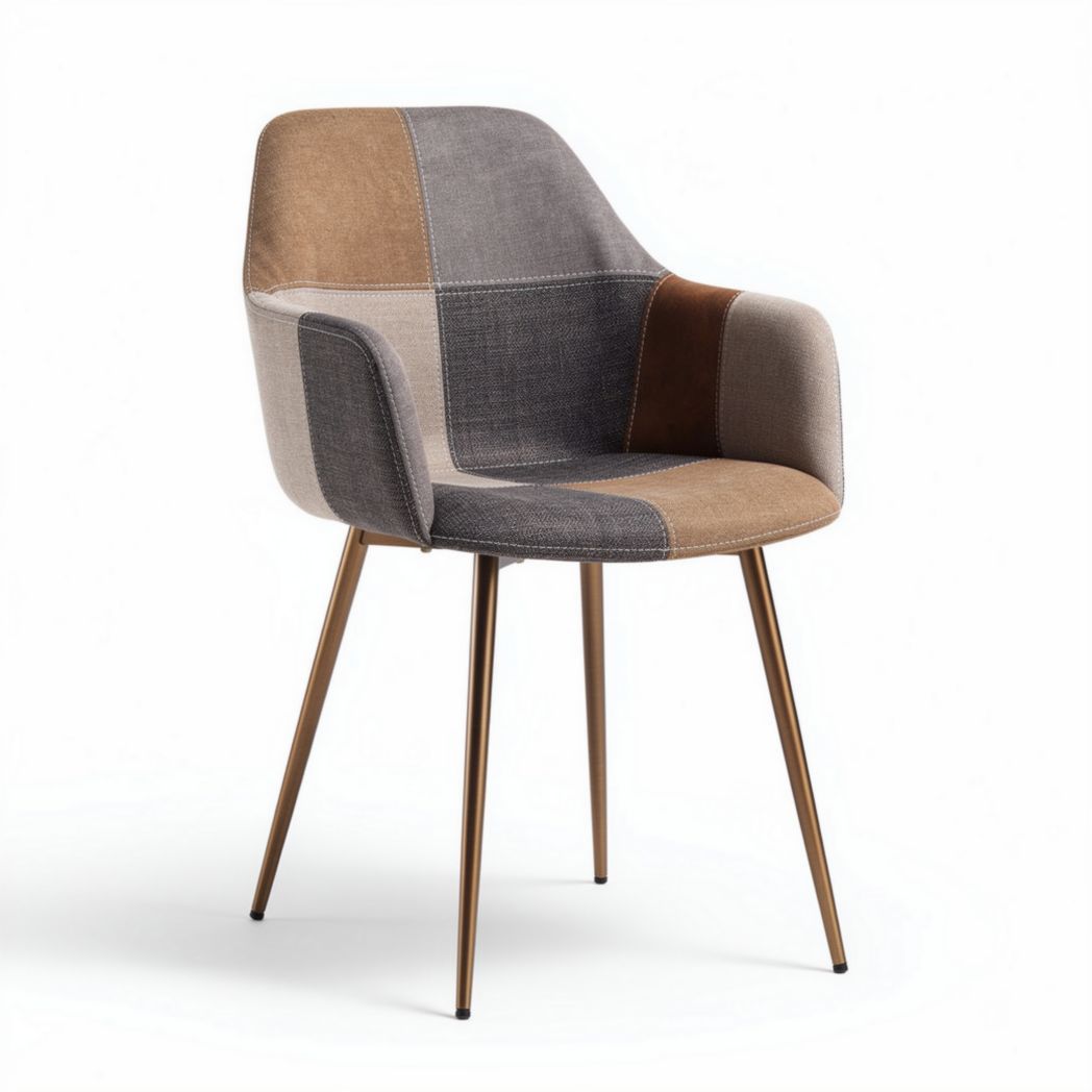 Fauteuil van gemixte stoffen voor de eetkamer - 58 x 55 x 80cm