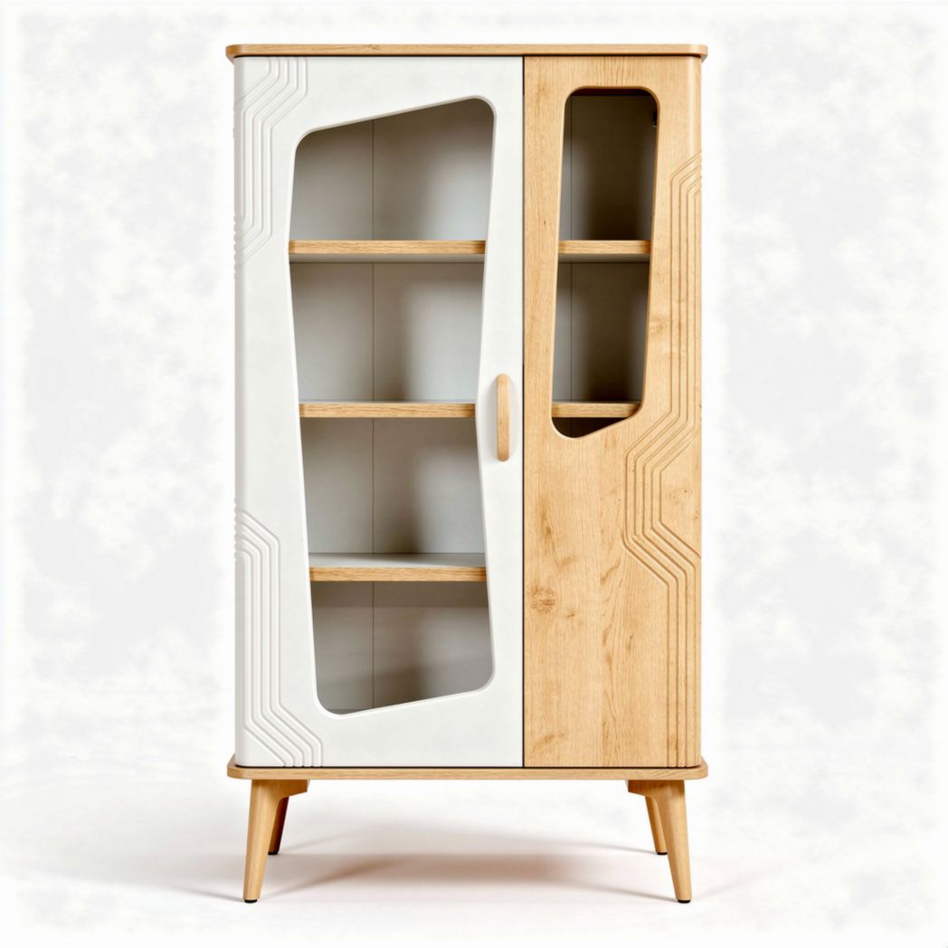 Kast van multiplex en melamine voor de woonkamer - 80 x 40 x 130cm