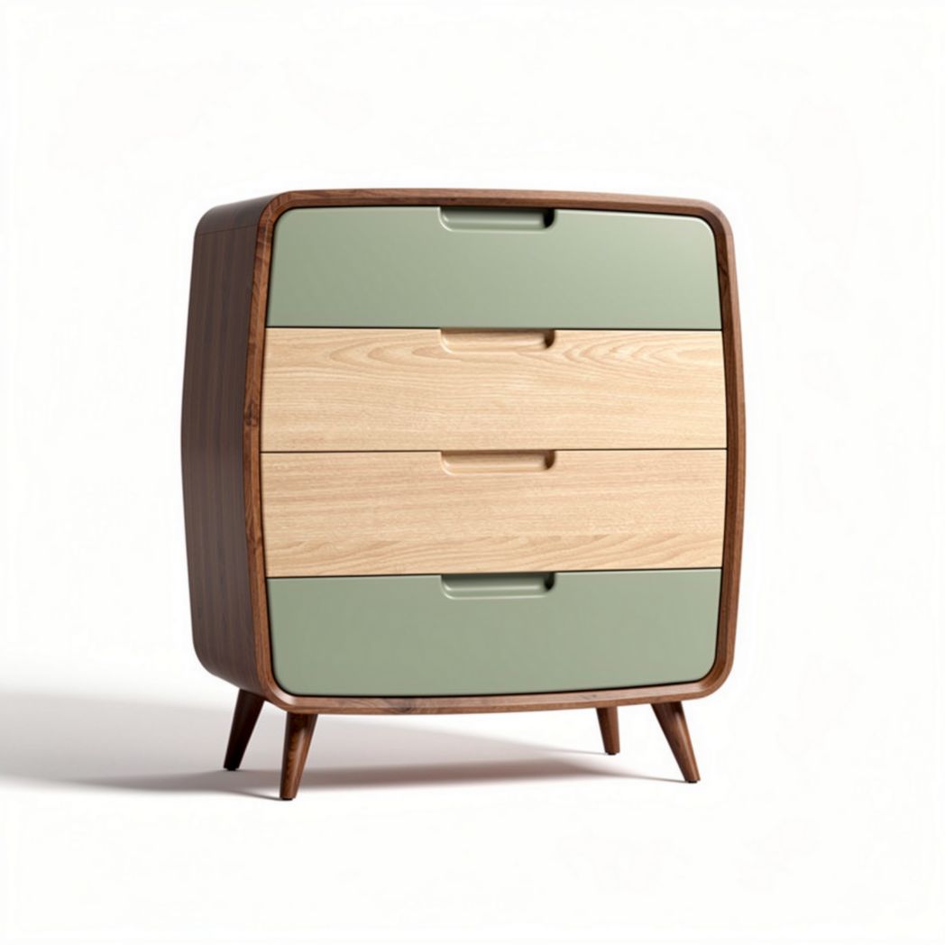 Ladenkast van hout voor de slaapkamer met drie lades - 60 x 45 x 80cm